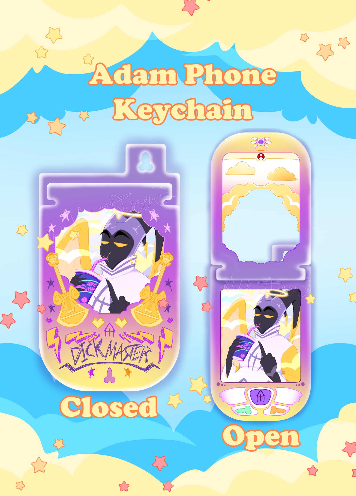 (pre-order) Angelic Flip Phone Keychain